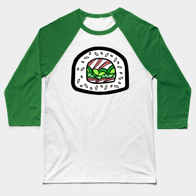 California Roll Baseball T-Shirt by BlakCircleGirl